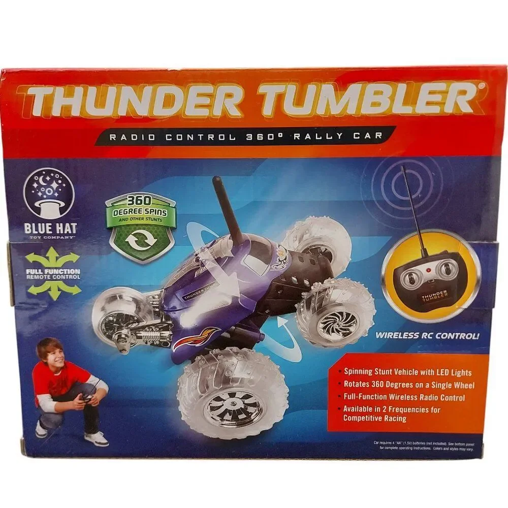 Thunder Tumbler Wireless Radio Control 360º Rally Car Led Lights Red